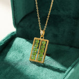 Collier Abaque de Fortune en Jade et Argent Plaqué Or - Biloria
