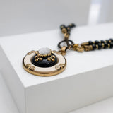 Collier Agate Noire Fleur de Lys Protection - Biloria