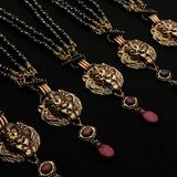 Collier Agate Noire Roi Lion en Laiton et Pierres Naturelles - Biloria