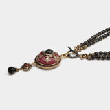 Collier Agate Rouge et Noir – Bijou Ethnie Protecteur - Biloria