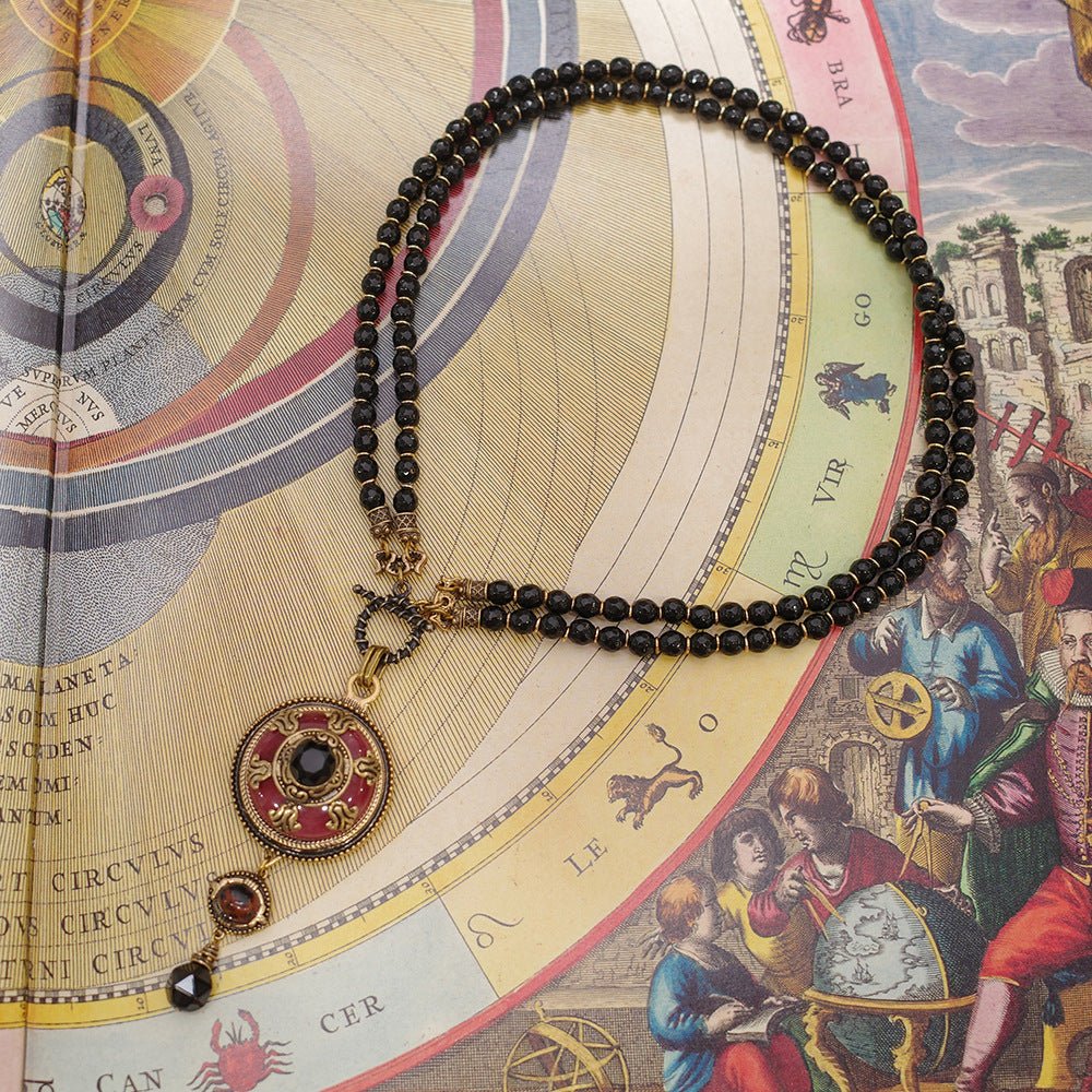 Collier Agate Rouge et Noir – Bijou Ethnie Protecteur - Biloria