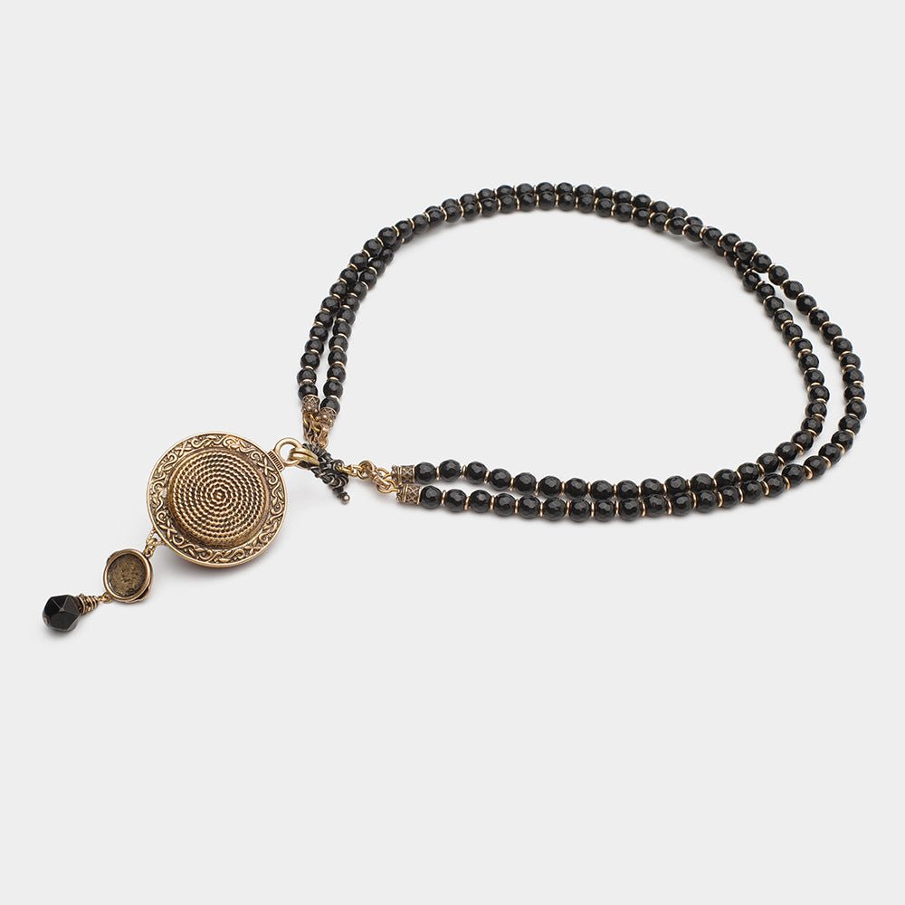 Collier Agate Rouge et Noir – Bijou Ethnie Protecteur - Biloria