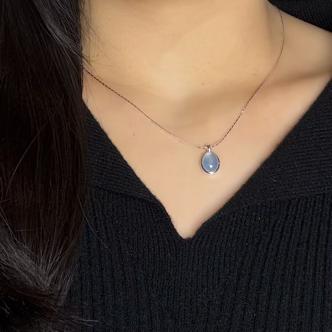 Collier Aigue Marine Argent 925 Glace Polaire - Biloria