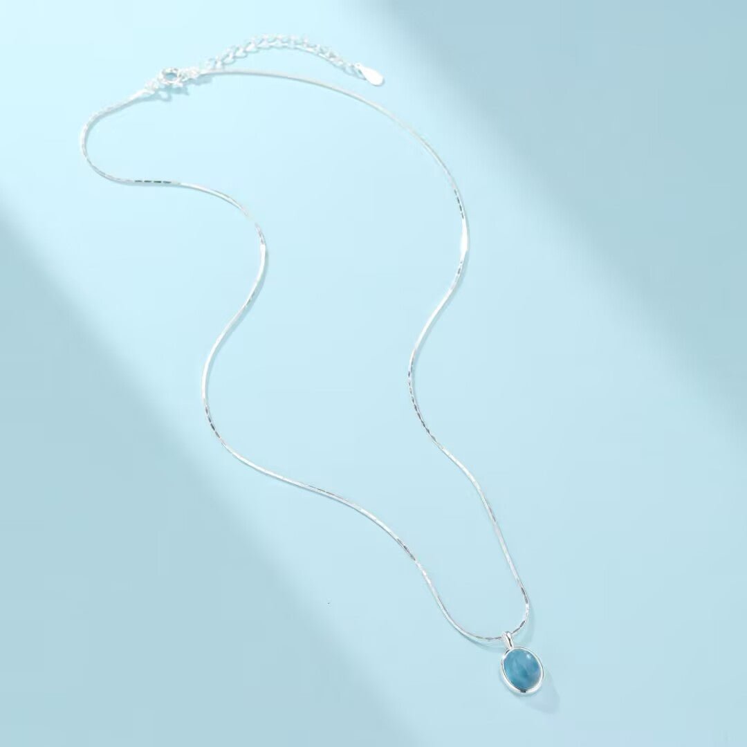 Collier Aigue Marine Argent 925 Glace Polaire - Biloria
