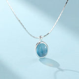 Collier Aigue Marine Argent 925 Glace Polaire - Biloria