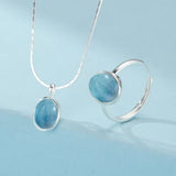 Collier Aigue Marine Argent 925 Glace Polaire - Biloria