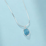 Collier Aigue Marine Argent 925 Glace Polaire - Biloria