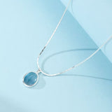 Collier Aigue Marine Argent 925 Glace Polaire - Biloria