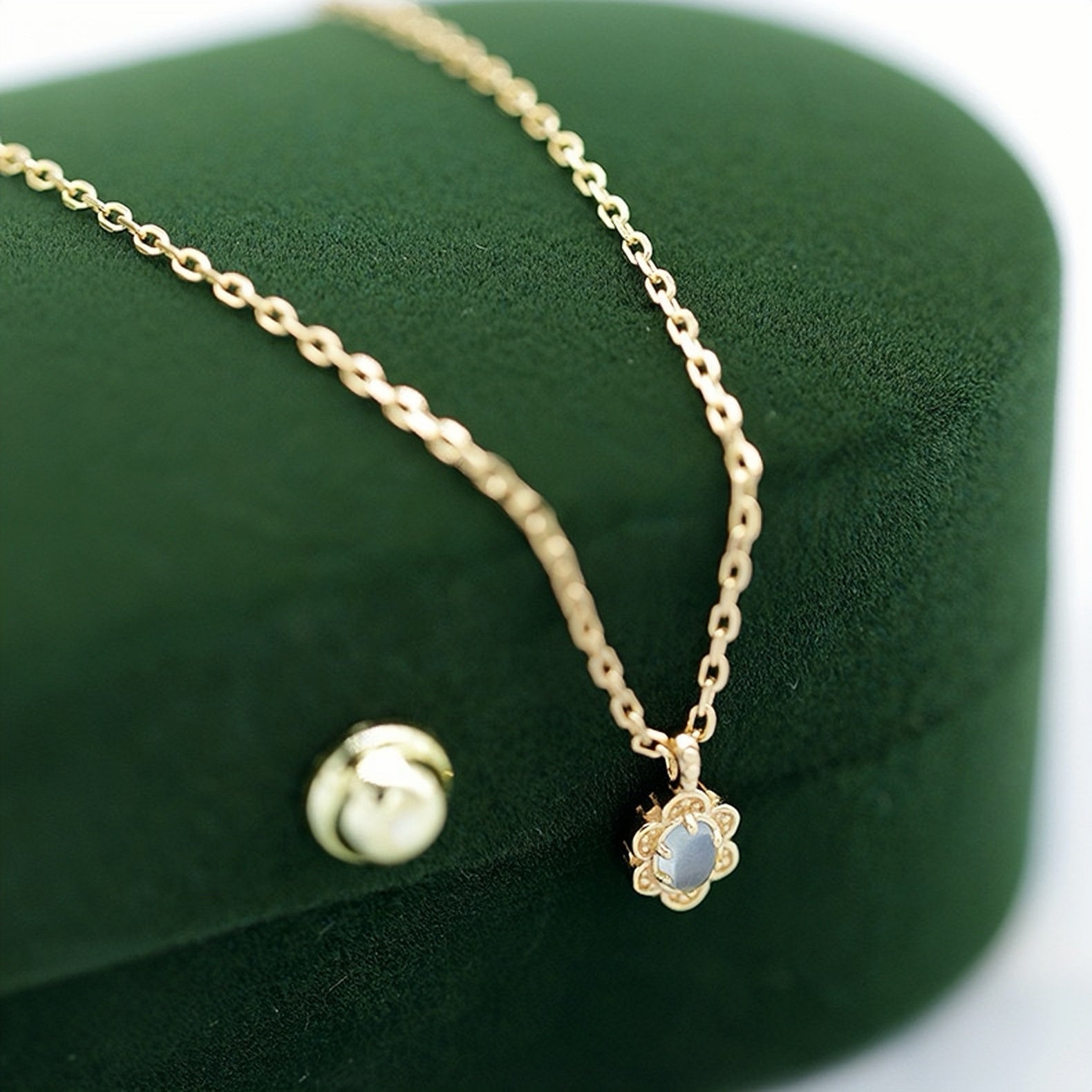 Collier Aigue Marine Argent Plaqué Or 8.2 mm - Biloria