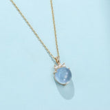 Collier Aigue Marine Cascade Argent Plaqué Or Apaisement - Biloria