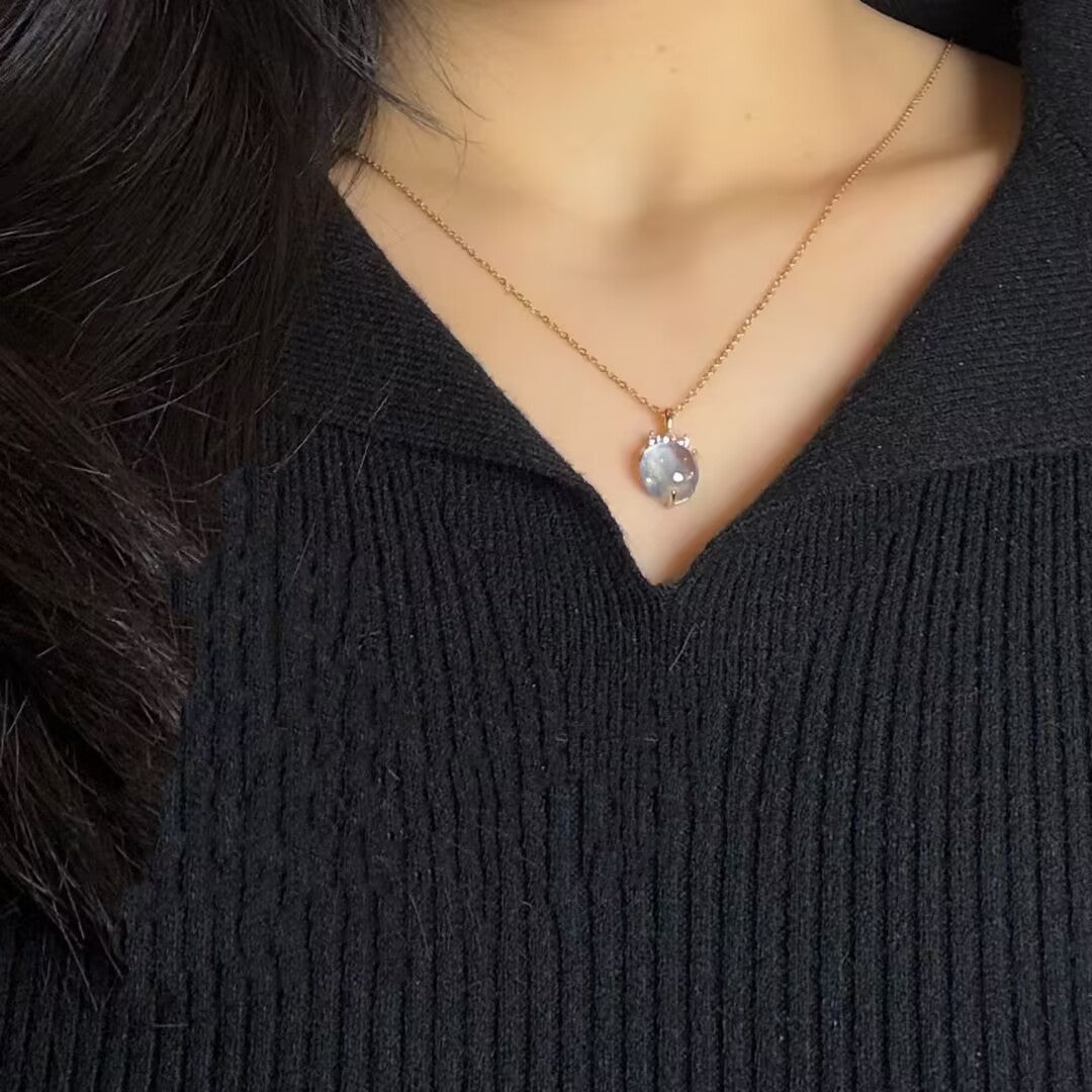 Collier Aigue Marine Cascade Argent Plaqué Or Apaisement - Biloria