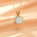 Collier Aigue-Marine Cœur Océanique – Bijou Nature - Biloria