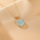 Collier Aigue-Marine Cœur Océanique – Bijou Nature - Biloria