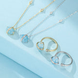 Collier Aigue Marine en Argent Plaqué Or 14K – Méditation et Sérénité - Biloria