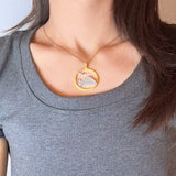 Collier Aigue Marine Petit Oiseau, Argent Plaqué Or - Biloria