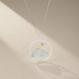 Collier Aigue Marine Petit Oiseau, Argent Plaqué Or - Biloria