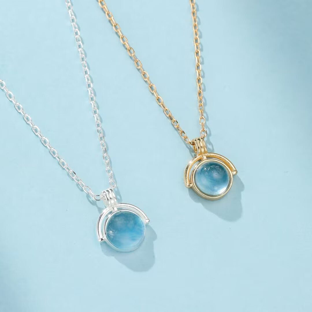 Collier Aigue Marine pour la Sérénité, Argent 925 - Biloria