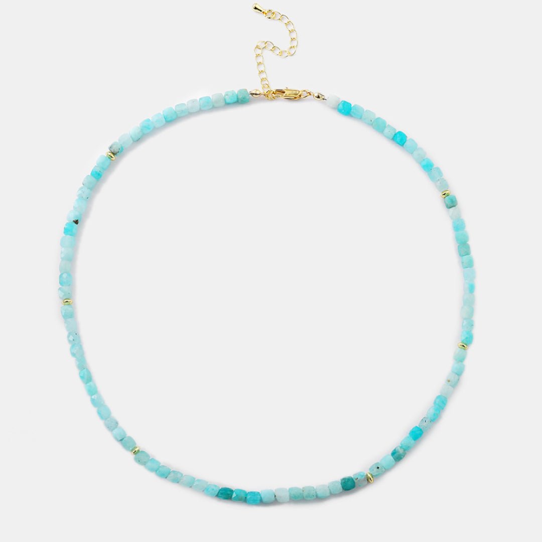Collier Amazonite Ajustable Vert Apaisant - Biloria