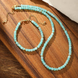 Collier Amazonite Ajustable Vert Apaisant - Biloria