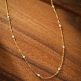 Collier Amazonite Brise Marine Argent Plaqué Or - Biloria