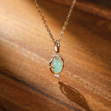 Collier Amazonite Goutte de Bonheur Argent Plaqué Or - Biloria