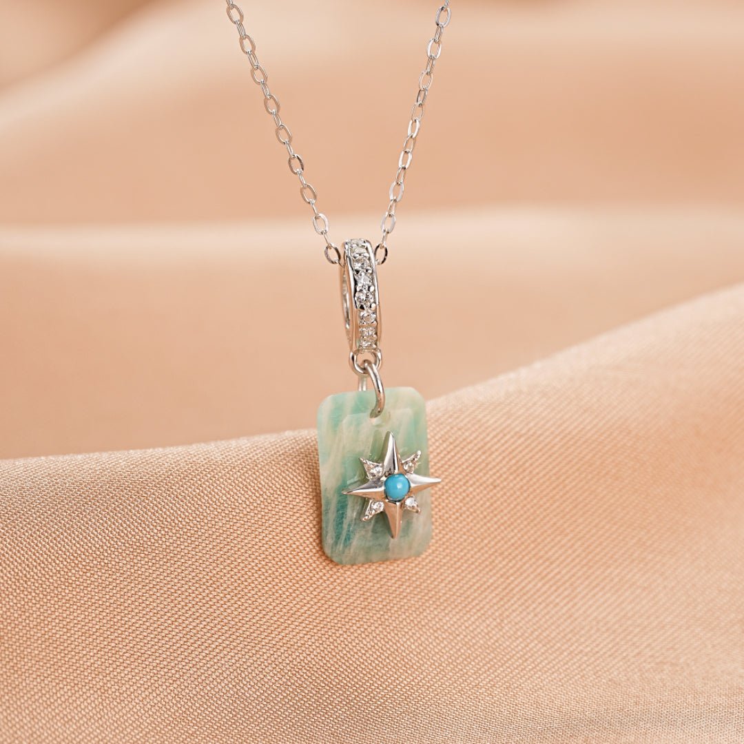 Collier Amazonite Turquoise Zircon Aura Boréale - Biloria