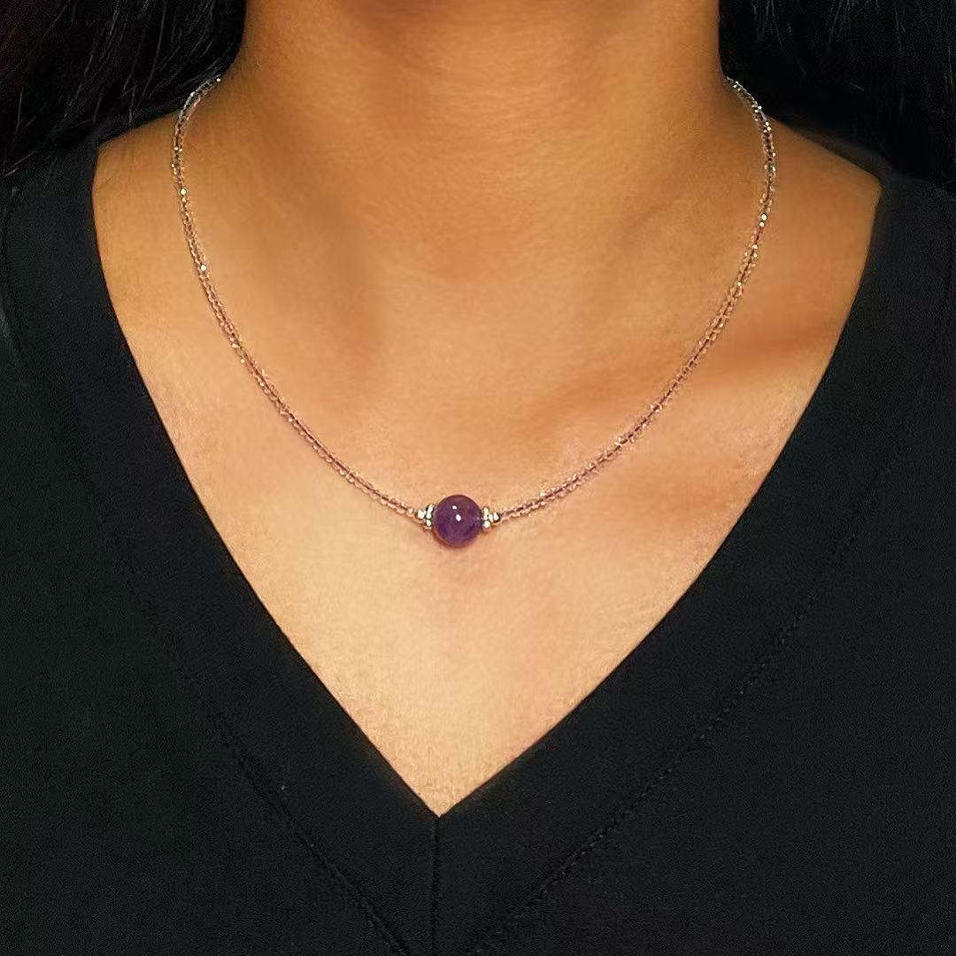 Collier Améthyste Ajustable – Bijou Spirituel Violet - Biloria