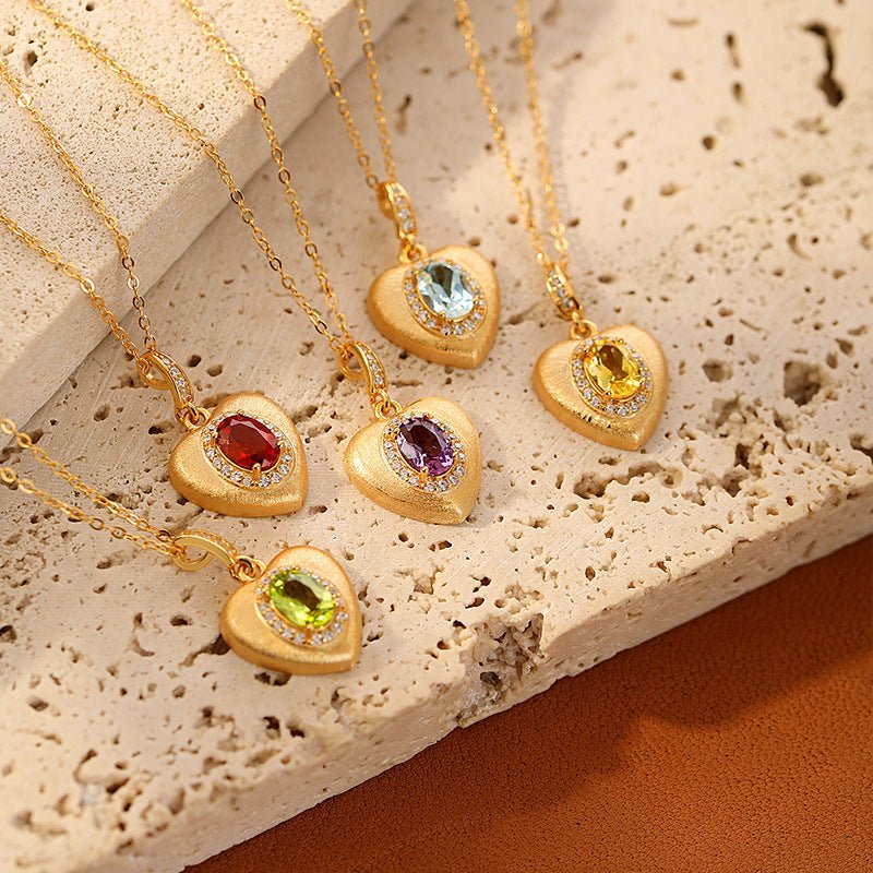 Collier Améthyste Citrine Topaze Péridot Grenat Œil du Crépuscule - Biloria