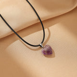 Collier Améthyste Cœur Intuitif en Pierre Naturelle - Biloria