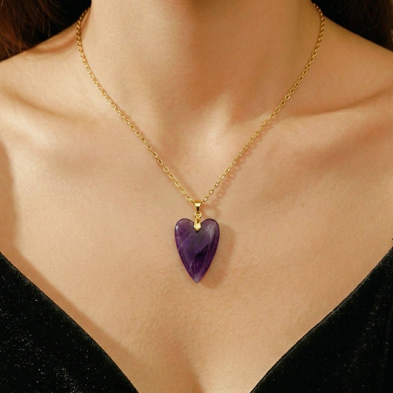 Collier Améthyste Cœur – Pierre Naturelle et Harmonie Feng Shui - Biloria