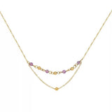 Collier Améthyste double chaîne dorée - Biloria