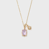 Collier Améthyste et Zircon Étoilé - Bijou Double Pendentif - Biloria