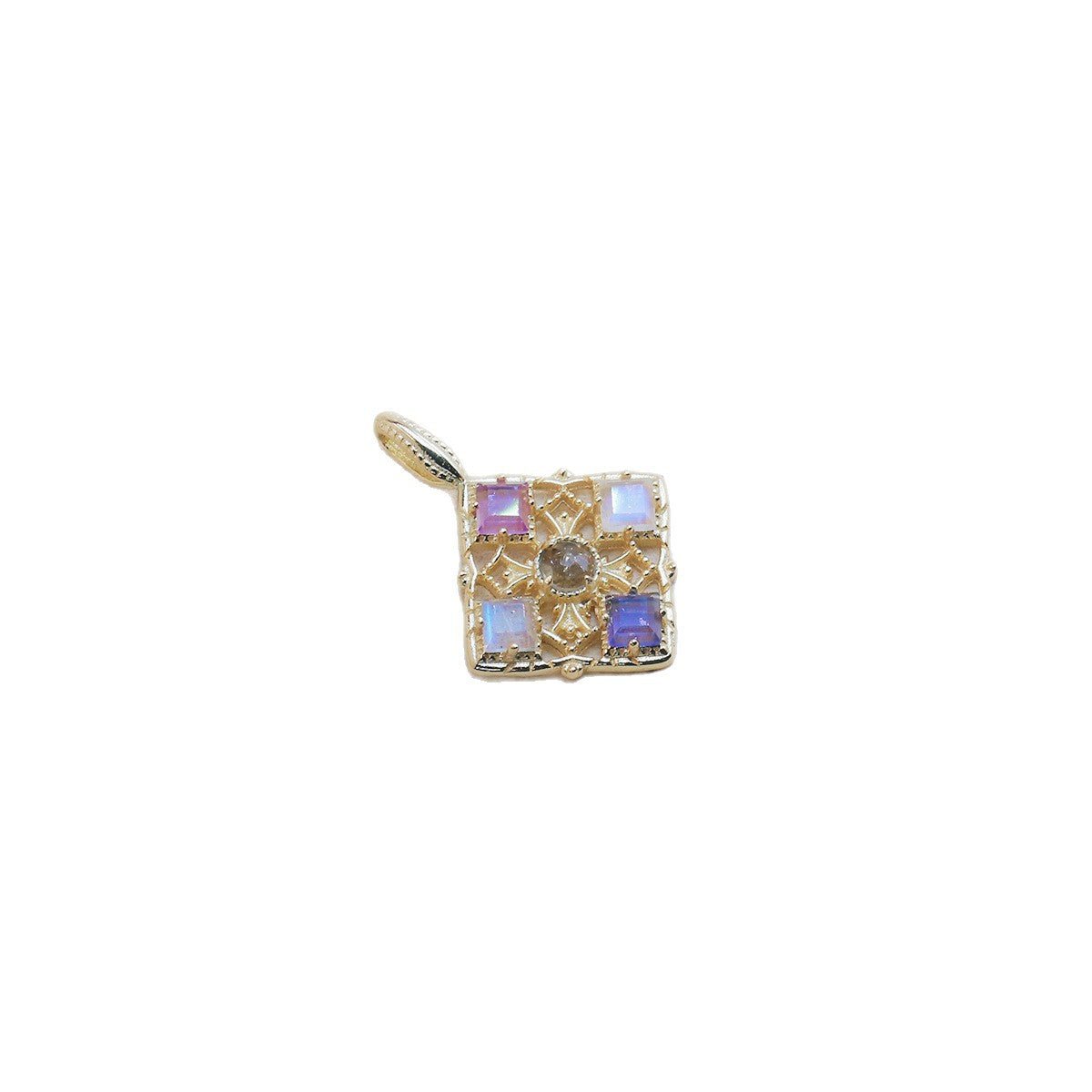 Collier Améthyste Labradorite Pierre de Lune Mosaïque - Biloria