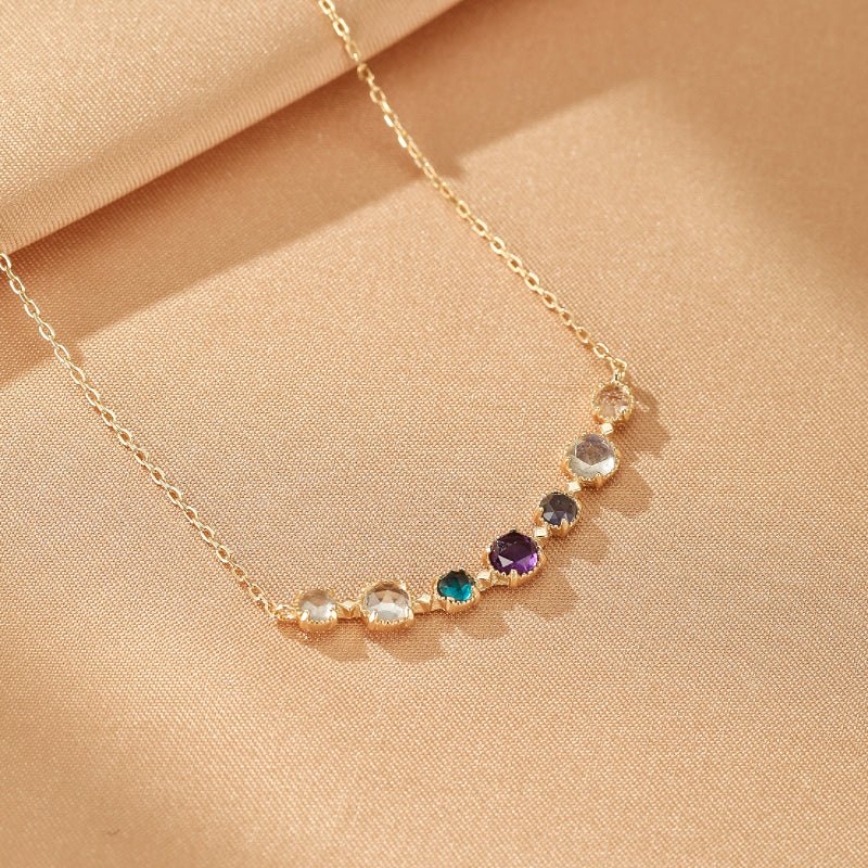 Collier Améthyste Labradorite Topaze Argent Plaqué Or - Biloria