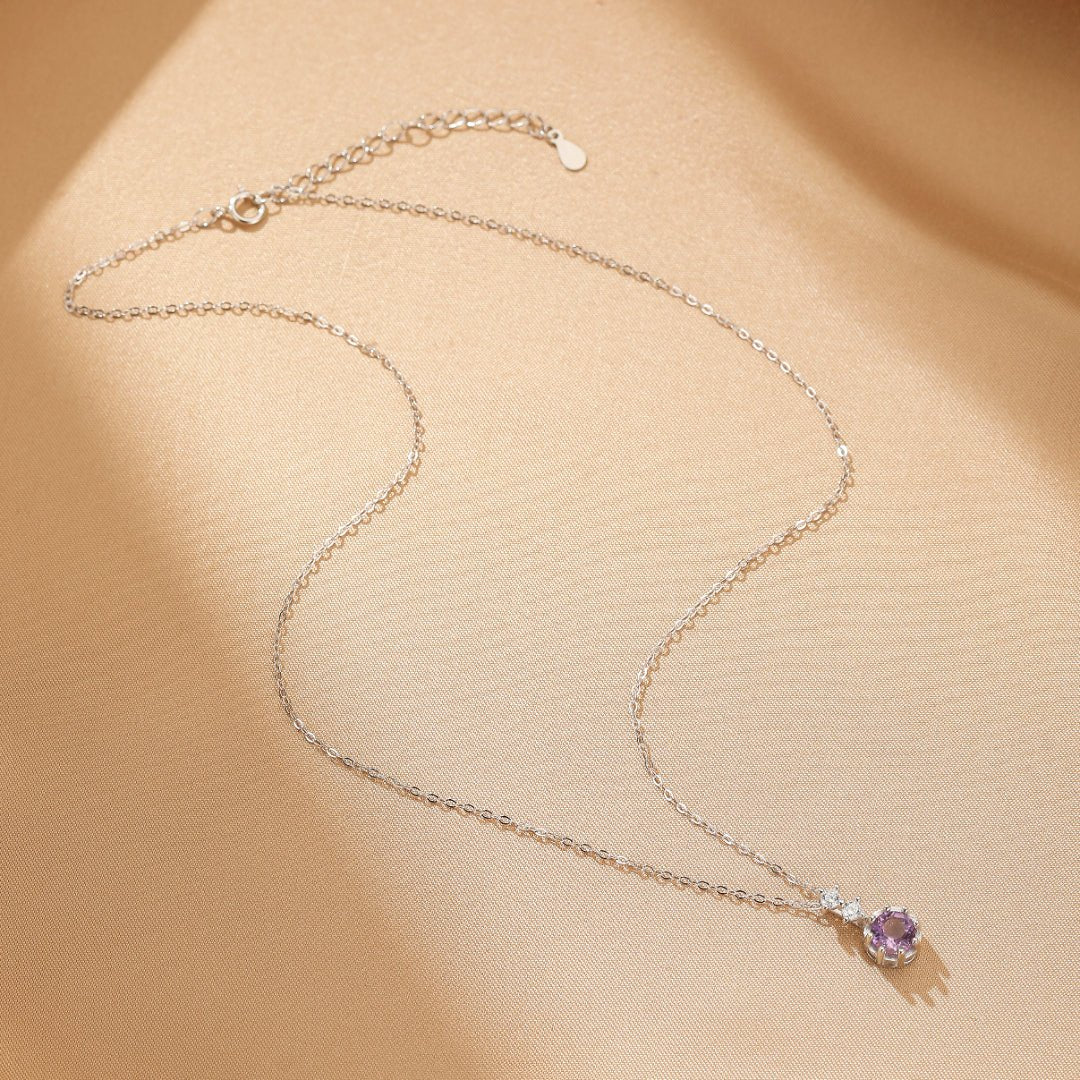 Collier Améthyste Violette Argent 925 – Bijou Apaisant - Biloria