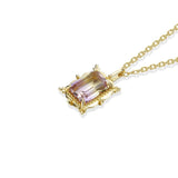 Collier Amétrine naturelle argent plaqué or 45 cm extensible - Biloria