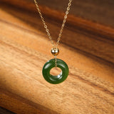Collier Anneau Jade Naturel Argent Plaqué Or – Bijou Sérénité - Biloria