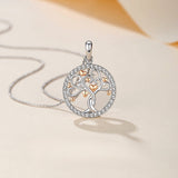 Collier Arbre de Vie Argent 925 avec Cœurs et Zircons - Biloria