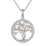 Collier Arbre de Vie Argent 925 avec Cœurs et Zircons - Biloria