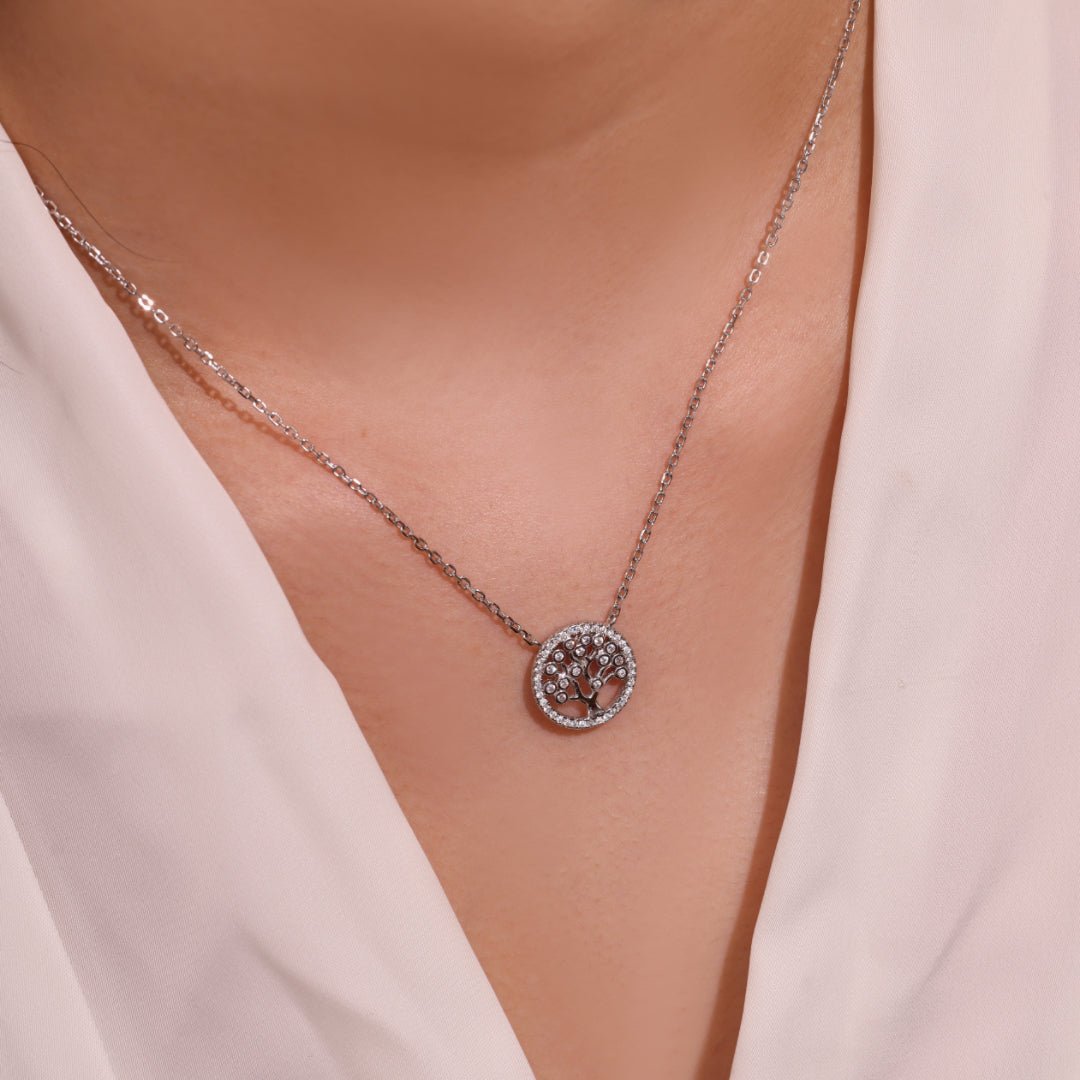 Collier Arbre de Vie Argent 925 avec Zircon - Biloria