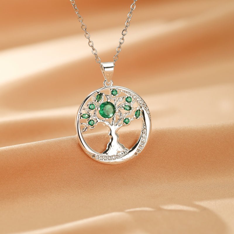 Collier Arbre de Vie Émeraude – Bijou Déco Bureau Télétravail - Biloria