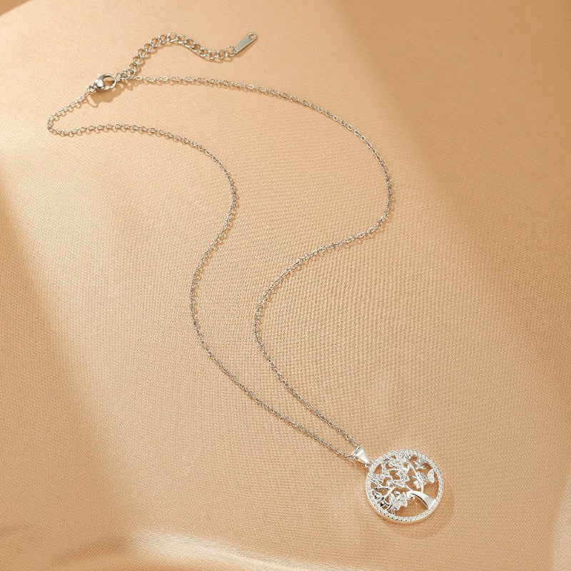 Collier Arbre de Vie Essence Ailée avec Zircons - Biloria