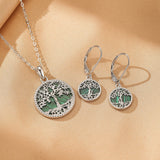 Collier Arbre de Vie Malachite – Racines Sacrées, Argent 925 - Biloria