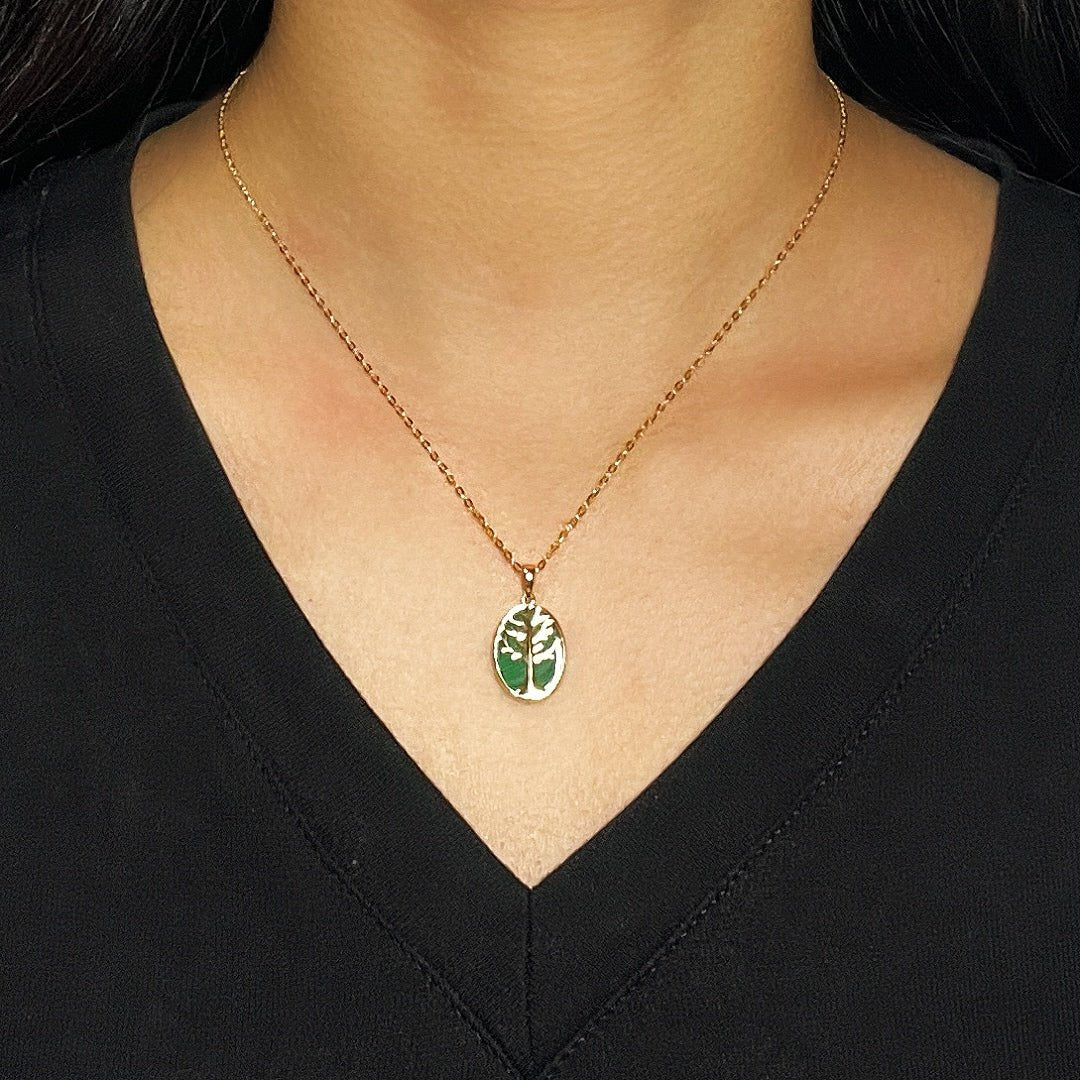 Collier Arbre de Vie Malachite – Racines Sacrées, Argent 925 - Biloria