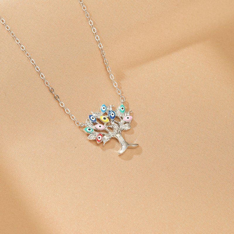 Collier Arbre de Vie Mauvais Œil Argent 925 Protection - Biloria