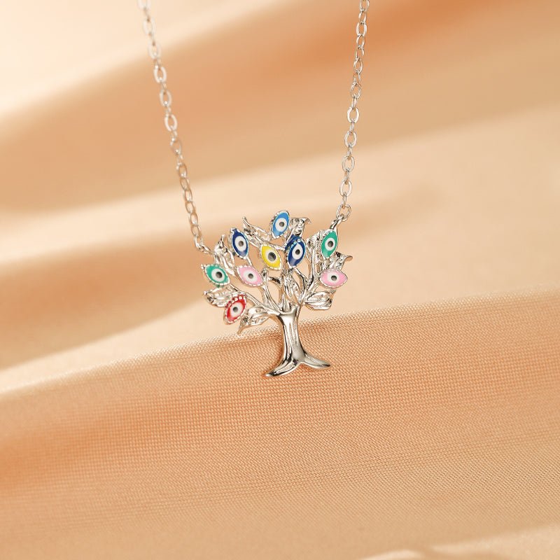 Collier Arbre de Vie Mauvais Œil Argent 925 Protection - Biloria
