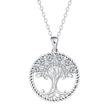 Collier Arbre de Vie – Zircon Étincelant - Biloria