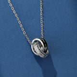 Collier Argent 925 Homme Infini Cercle Étoiles Zircons - Biloria
