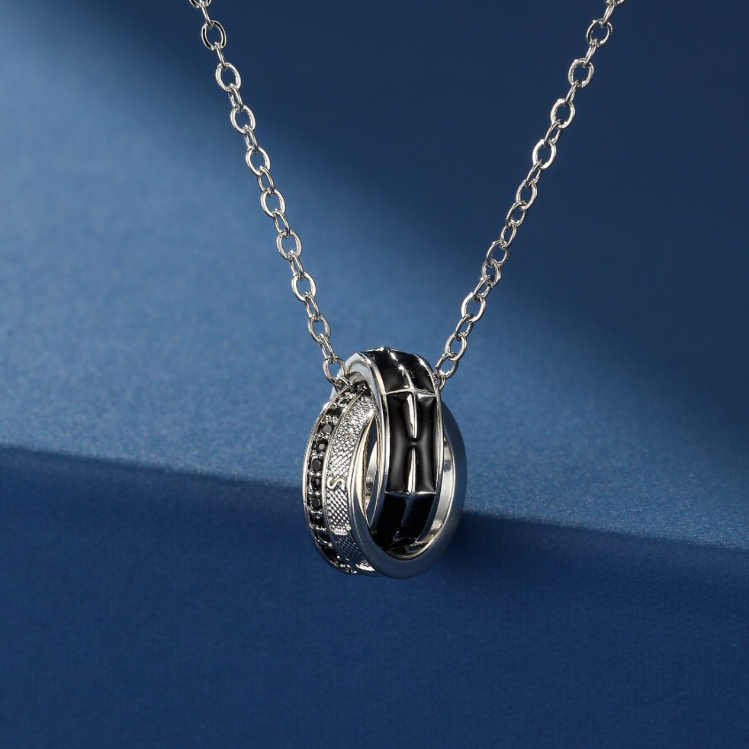 Collier Argent 925 Homme Infini Cercle Étoiles Zircons - Biloria