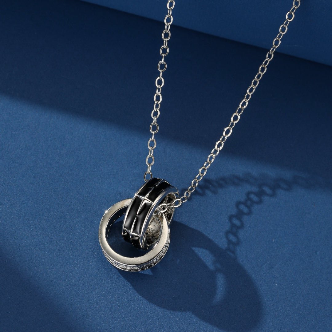 Collier Argent 925 Homme Infini Cercle Étoiles Zircons - Biloria